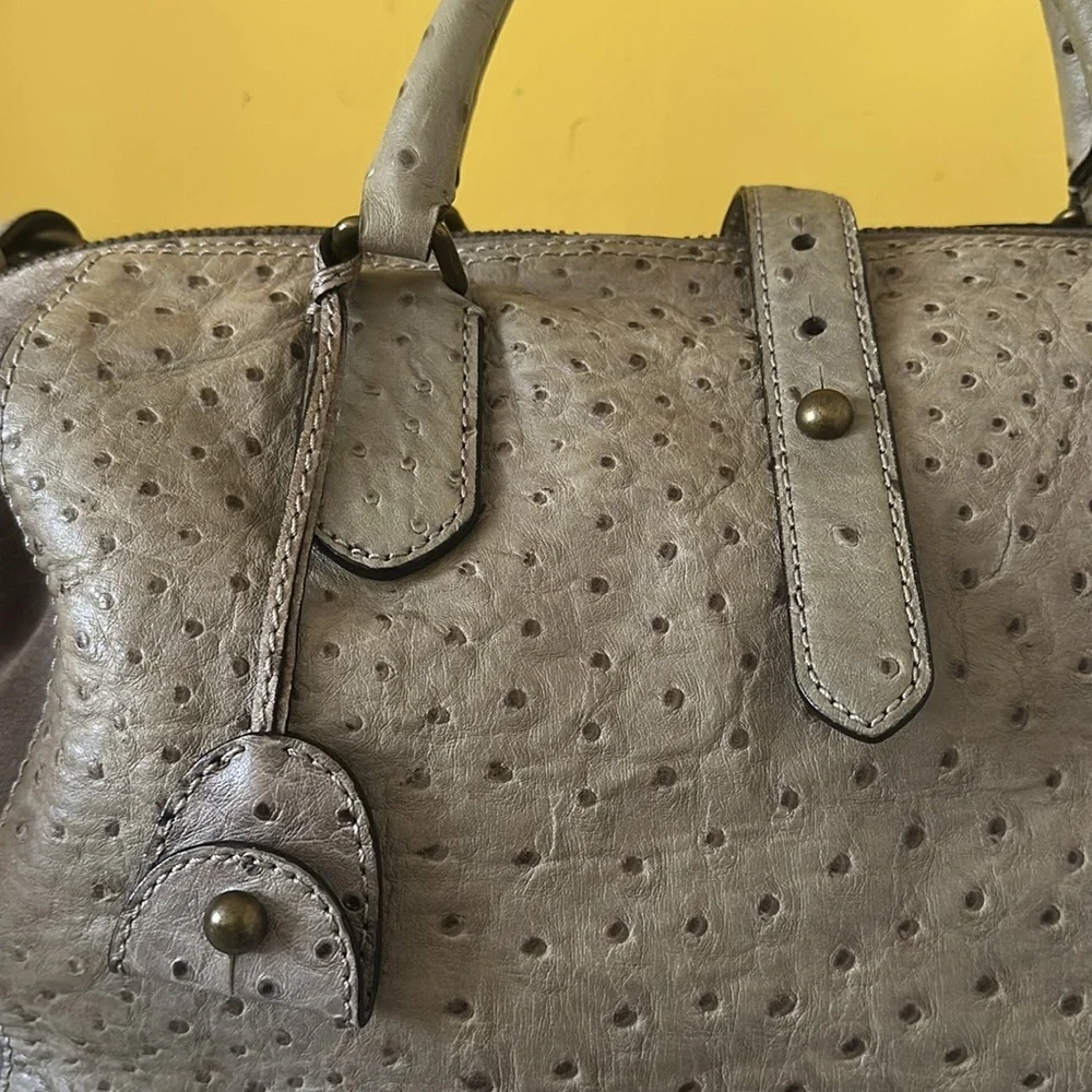 Kate Spade Westward Adventurer Satchel Taupe Ostrich Suede Large  Bag